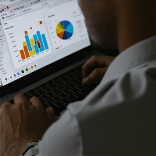 Business owner reviewing local SEO performance on laptop