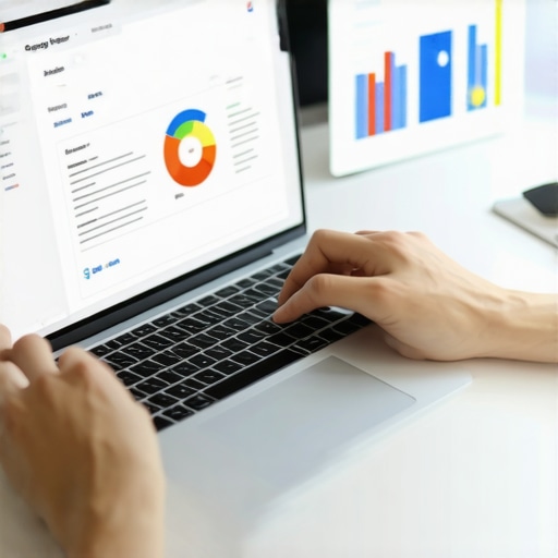 Digital marketer updating GMB profile with SEO tools