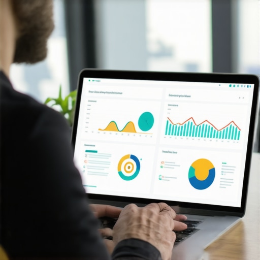 Person analyzing local SEO data on a laptop for Google Maps ranking improvement.