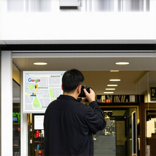 Photographer taking images of a local shop for Google My Business profile optimization