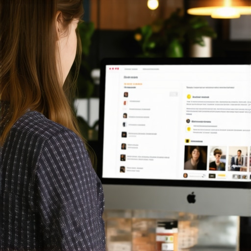 Person responding to reviews on laptop at a small business