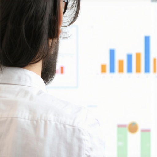 A digital marketing expert reviewing SEO performance metrics on a computer