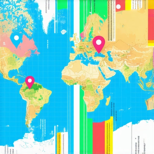 Illustration of a digital map showing business locations with SEO indicators
