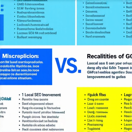 Infographic contrasting common myths and facts about local SEO and Google My Business optimization.