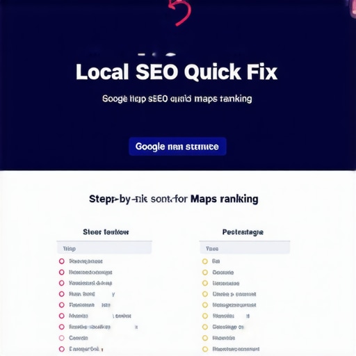 Infographic illustrating quick steps to improve Google Maps ranking for local businesses.