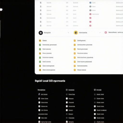 Digital dashboard displaying Google My Business metrics for quick ranking analysis.