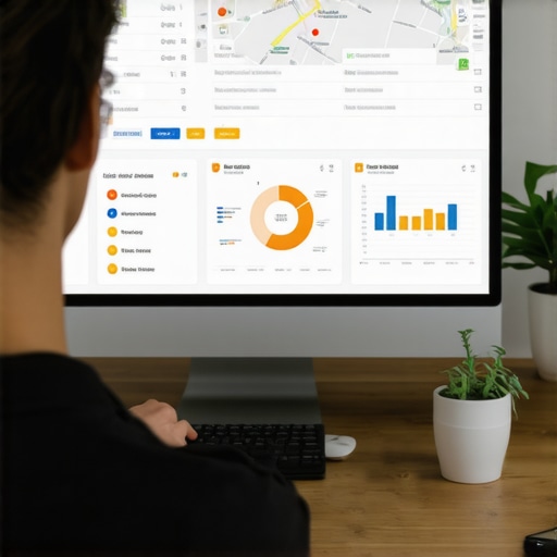 Business owner reviewing local SEO analytics on a computer