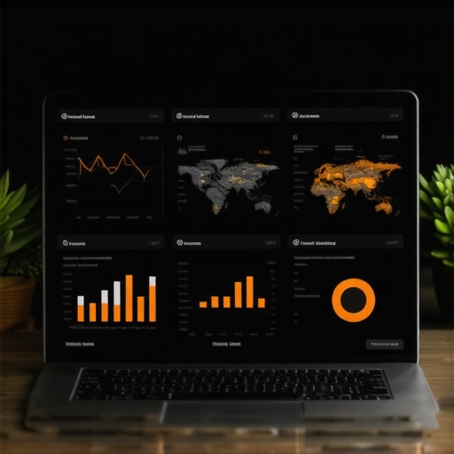 Local SEO Dashboard for GMB Laptop screen with local SEO analytics and Google My Business metrics.