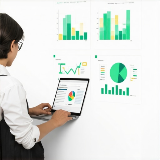 A professional analyzing local SEO performance metrics on a computer screen.