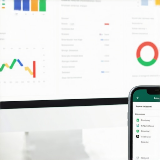 A person managing local SEO tools on a desktop and smartphone for GMB rankings.