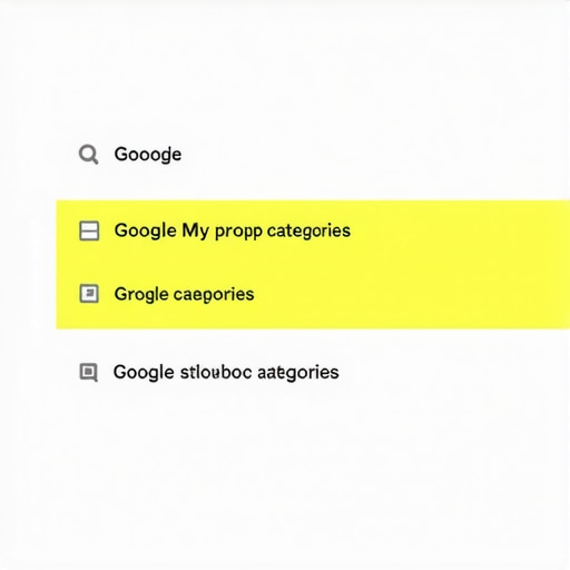 Screenshot of Google My Business category selection interface highlighting accurate categories.